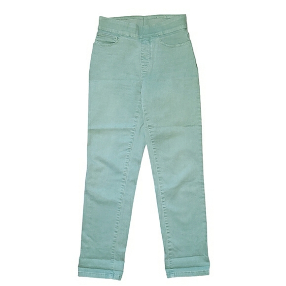 Soft Surroundings Green Slimming Waist The Ultimate Relaxed Straight Jeans PS 6P - Picture 2 of 16